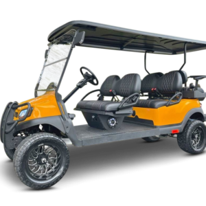 Better Than New Custom Club Car Tennessee Orange 6 Passenger Gas Club Car with Bluetooth Audio System